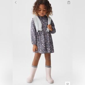 Mango Floral Dress with Pink Boots